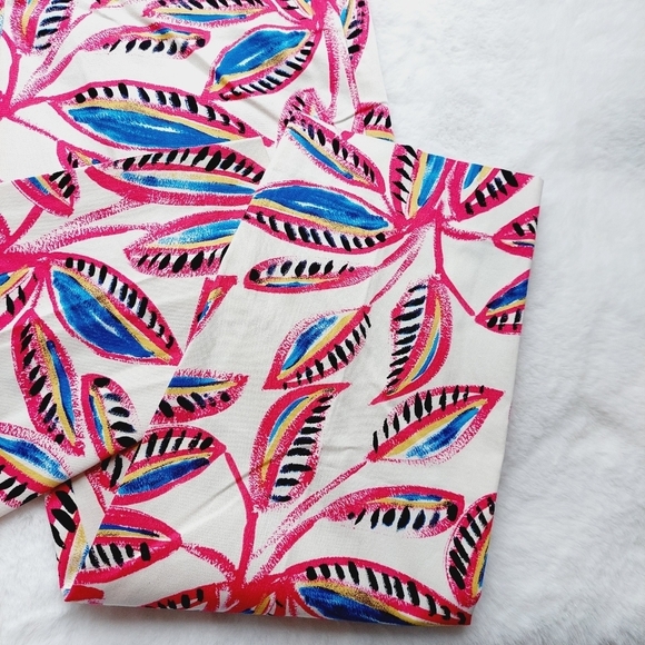 NEW J. Crew Pink Ivory Leaf Print Stretch Skimmer Pants P424 - Picture 4 of 9